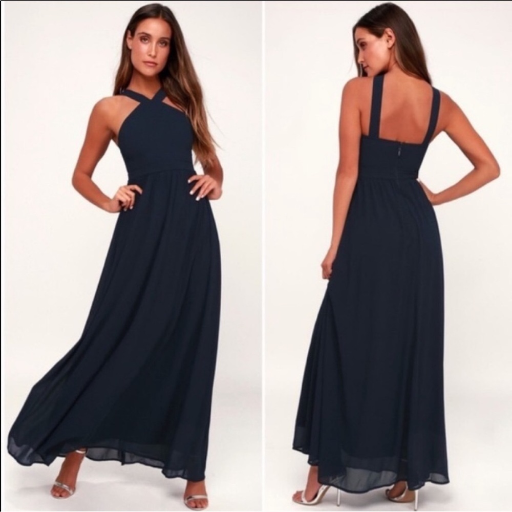 Lulu’s air of Romance maxi dress- Navy